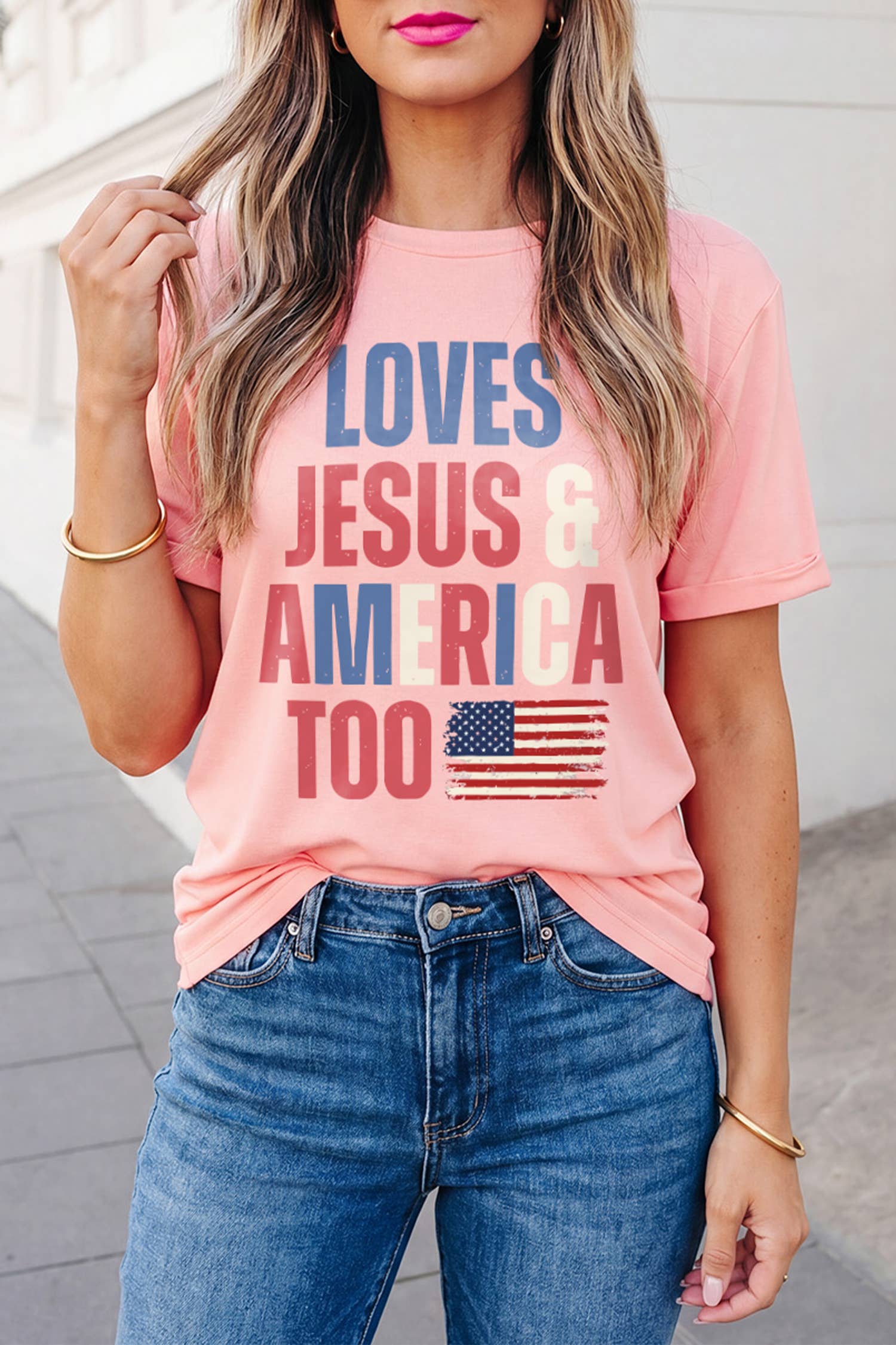 LOVES JESUS & AMERICA TOO Tee