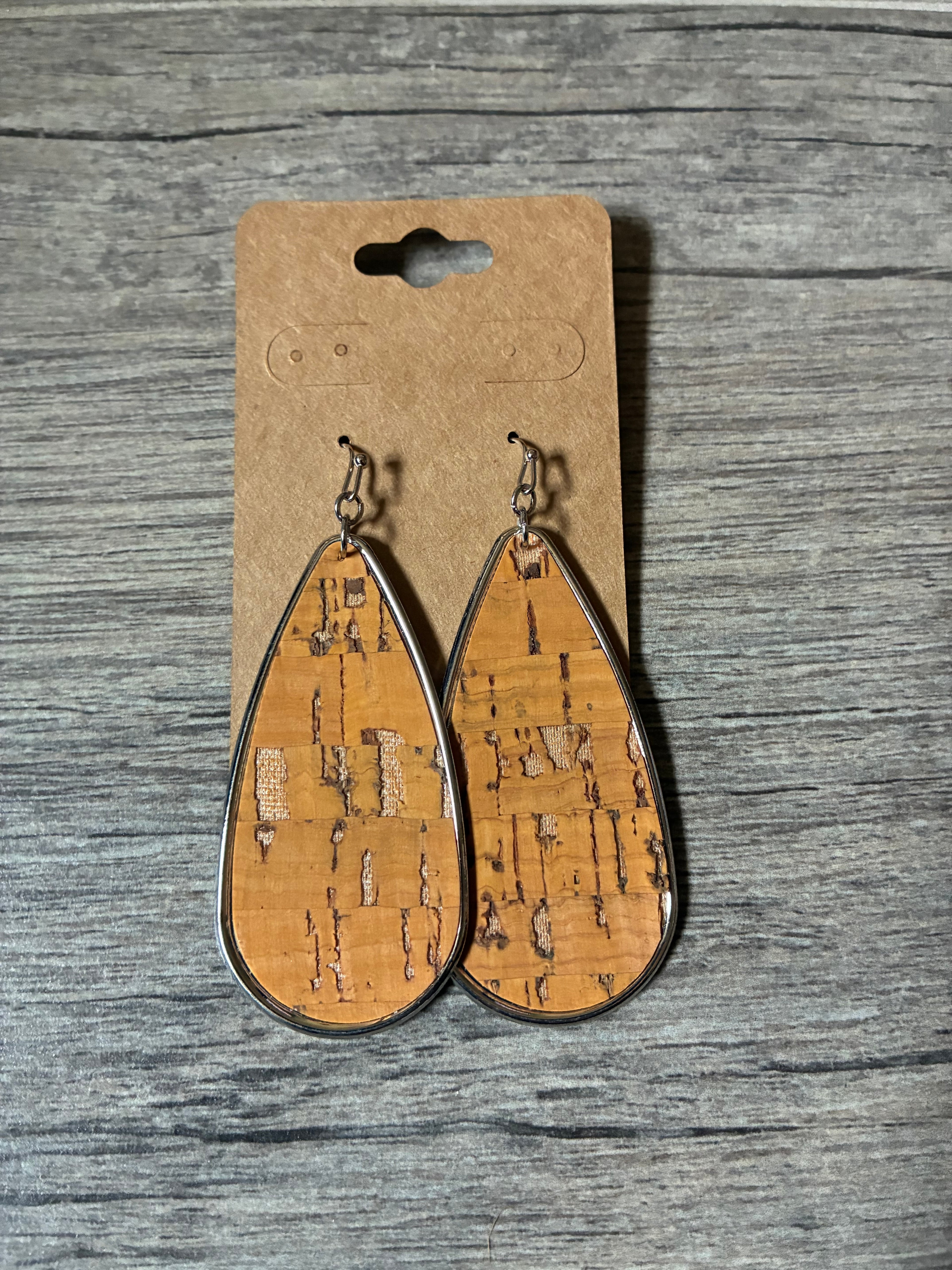 Teardrop Cork Earrings