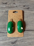 Large Oval Green Earrings