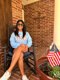 USA Sweatshirt Vintage Style Patriotic Graphic Crew